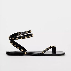 Black Studded Sandals